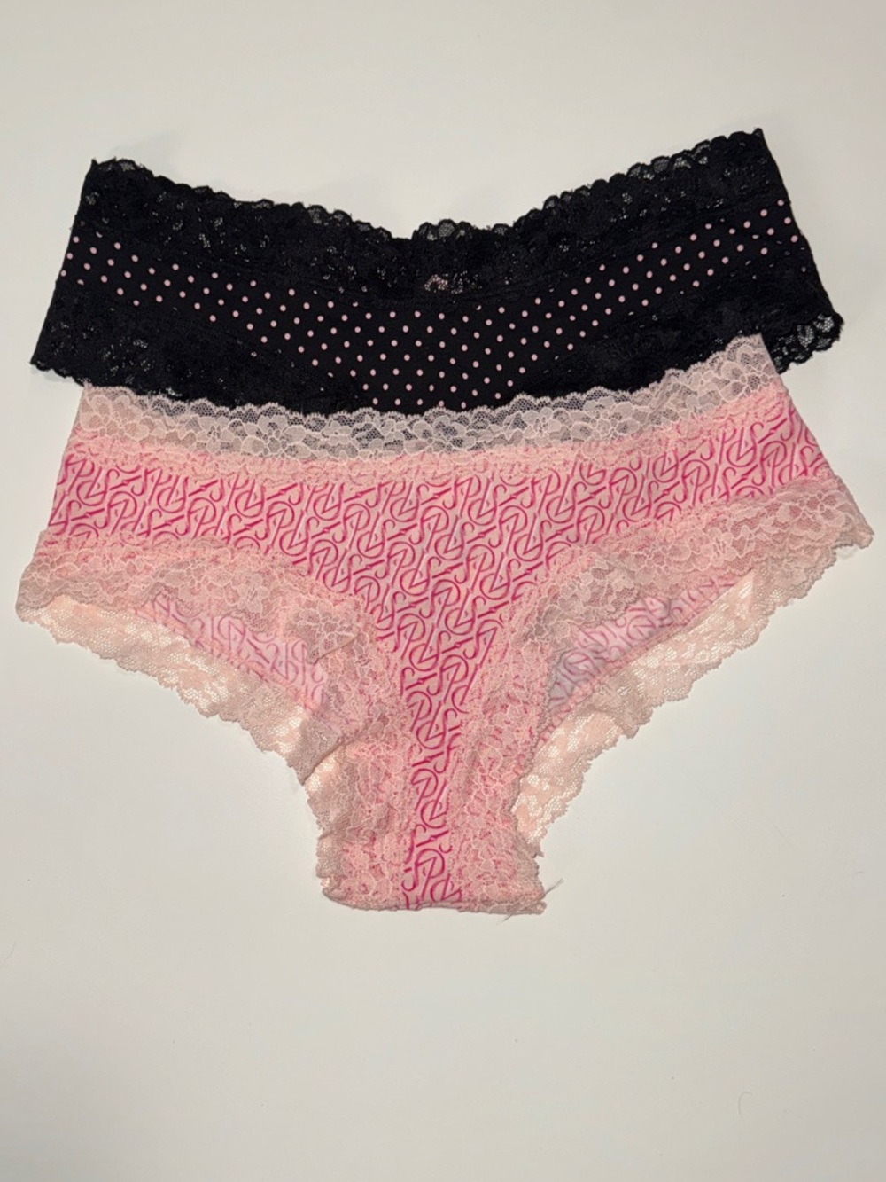 Victoria's Secret Black & Pink Lace Hipster Bundle